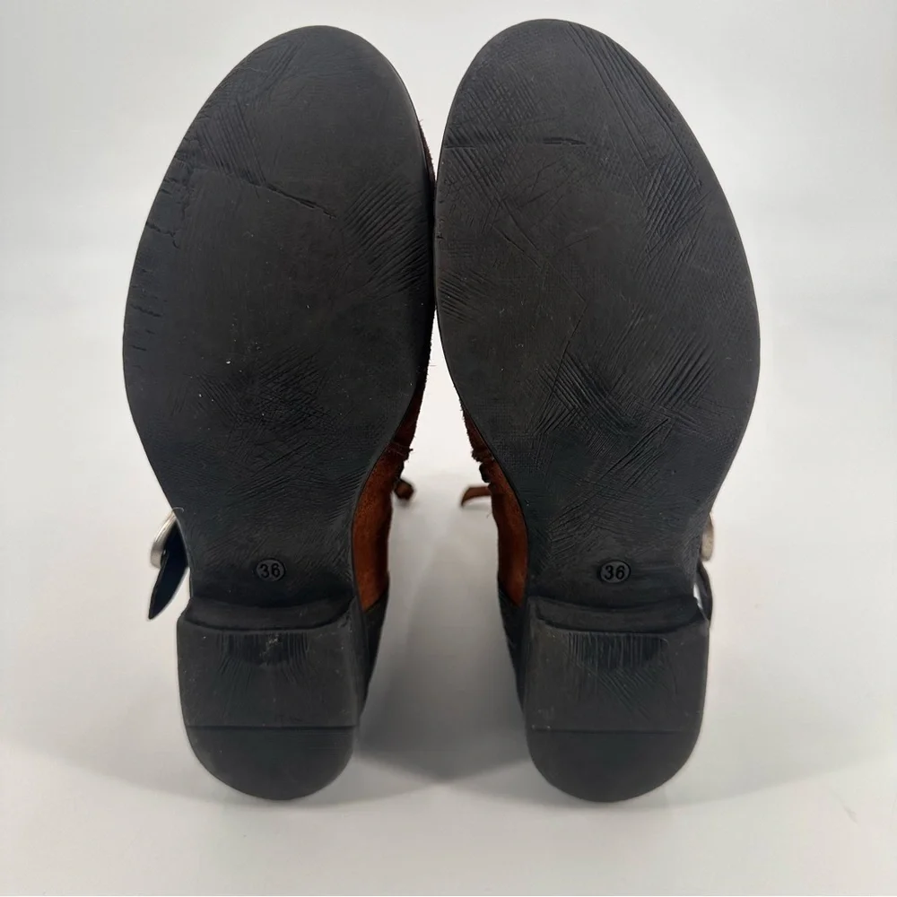 Miz Mooz Sydney Brown Suede Ankle Boots Size 36 Boho Steampunk Cosplay